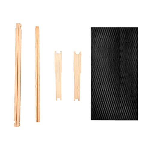 MayBee 20 Pack Honey Bee Frames with 100% Beeswax Coated Food Grade Foundation Sheets, Complete Unassembled Deep Beehive Frames and Foundations - color: 20 Deep Frame black