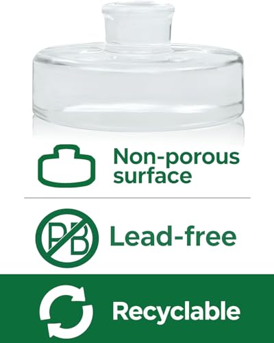 Glass Fermentation Weights - 2 Pack, 7.1oz/202g Heavy Clear Glass with Easy Grip - Smooth & Non-Porous Pickle Weights for Wide Mouth Mason Jars