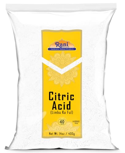 Rani Citric Acid Powder, Food Grade (Limbu Ka Ful) 14oz (400g) ~ Used for Cooking, Bath Bombs, Cleaning | Gluten Friendly | Indian Origin - size: 14 Ounce (Pack of 1)