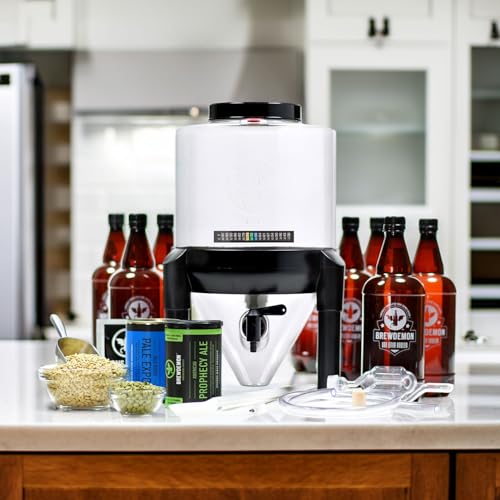 Craft Beer Making Kit Pro – NO AIRLOCK OR SIPHON REQUIRED – Conical Fermenter Eliminates Sediment and Makes Great Tasting Beer at Home - Includes our 2 Gal. American Ale Recipe