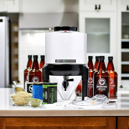 Craft Beer Making Kit Pro – NO AIRLOCK OR SIPHON REQUIRED – Conical Fermenter Eliminates Sediment and Makes Great Tasting Beer at Home - Includes our 2 Gal. American Ale Recipe