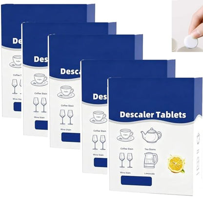 Multi-Purpose Limescale Remover Effervescent Tablets, Efficient Water Bottle Cleaning Tablet, Remove Limescale and Hardwater Stains, Odor-Free Kettle&Coffee Cup, for Kettle Shower Heads (5box) - color: 5box