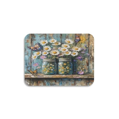 Butterfly Jars Dish Drying Mat for Kitchen Counter Highly Absorbent Coffee Maker Mat Heat Resistant Dish Rack Pad for Racks Sink Draining Utensils 19.7" x 15.7" - size: 19.7x15.7inch