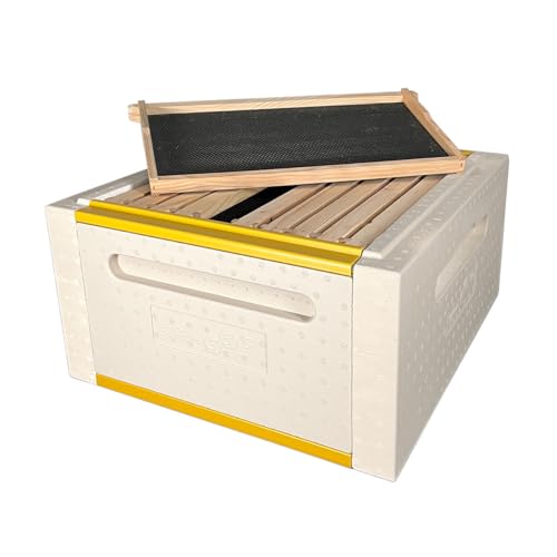 Polystyrene Beehive Kit – R8 Insulated Design, Includes 20 Deep & 10 Medium Frames with Wax-Coated Foundations, Durable & Efficient for Increased Honey Production