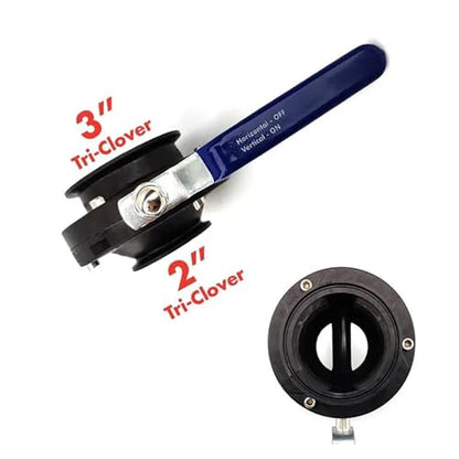 Tri-Conical Fermenter With 2/3-Inch Tri-Clover Butterfly Valve – Home Brewing & Beer Fermentation – 1 Piece(3 Inchx 3 Inch) - size: 3 Inchx 3 Inch