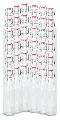 ICE N COLD | Pack of 36 Clear 16-20oz Growler with Flip Top Airtight Silicone Seal | For Beverages, Oil, Vinegar, Kombucha, Beer, Water, Soda, Kefir - color: Clear, size: Pack of 36