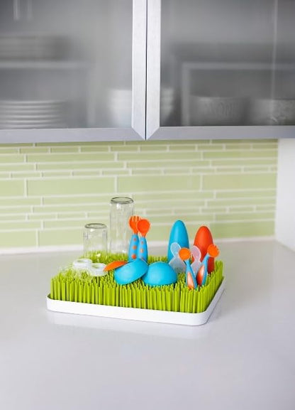 Boon Lawn Countertop Baby Bottle Drying Rack with Antimicrobial Tray - Spring Green - Bottle Rack and Organizer - Baby Feeding Essentials - 13.5 x 11 x 2.5-1 Count (Pack of 4) - color: Green, size: 2 Count (Pack of 4)