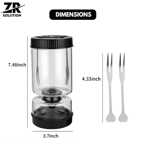 Glass Pickle Jar, Strainer Flip, Airtight Pickle Container, Juice Separator, Leak Resistant Food Storage Jar, Pickles, Olives, Jalapenos, Kimchi, Cherries & Refrigerator Snacks Jars