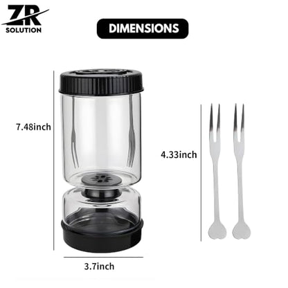 Glass Pickle Jar, Strainer Flip, Airtight Pickle Container, Juice Separator, Leak Resistant Food Storage Jar, Pickles, Olives, Jalapenos, Kimchi, Cherries & Refrigerator Snacks Jars