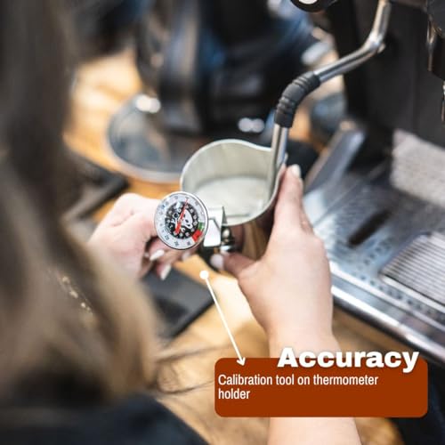 Barista Basics 5" Adjustable Milk Frothing Thermometer for Perfect Espresso, Latte, Coffee - NSF Approved, 0-220°F Range - size: SHORT(5")
