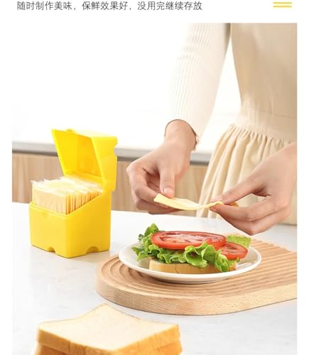 Cheese shaped fresh-keeping box ABS flip refrigerator storage box 300ML cheese slice special box, low-temperature resistant food box (yellow/white optional) - color: ABS flip cheese box (white)