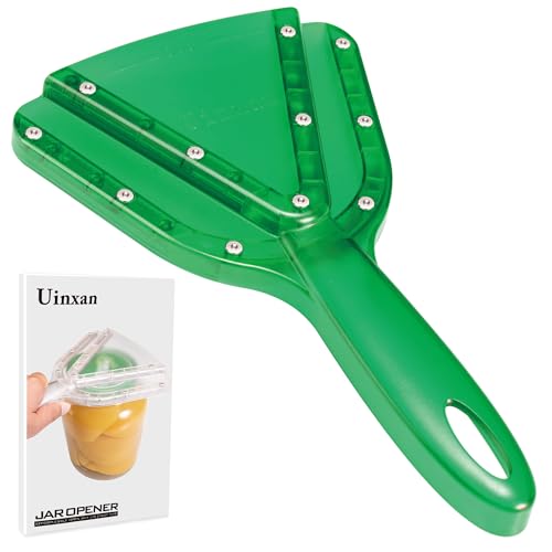Uinxan Jar Opener for Weak Hands & Seniors with Arthritis - Handheld Manual | Effortlessly Opens Stubborn Screw Lids & Bottle Caps. 304 Stainless Steel. Durable. Patented Kitchen Gadget (Green) - color: Green