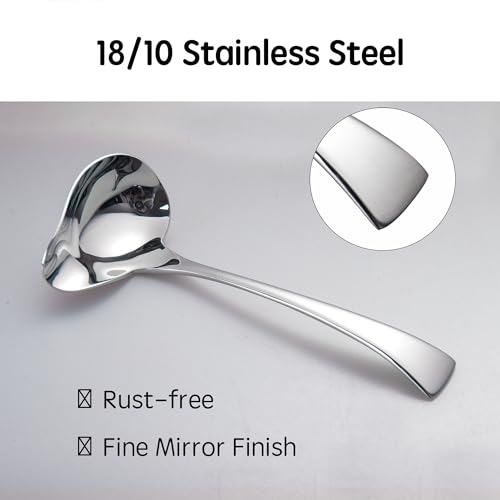 IMEEA 7-Inch Small Sauce Ladle with Pour Spout 18/10 Stainless Steel Drizzle Spoon for Gravy, Dressing, Sauce - size: 1 x Sauce Spoon
