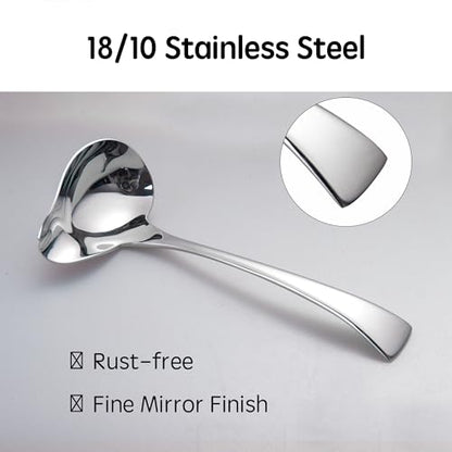 IMEEA 7-Inch Small Sauce Ladle with Pour Spout 18/10 Stainless Steel Drizzle Spoon for Gravy, Dressing, Sauce - size: 1 x Sauce Spoon