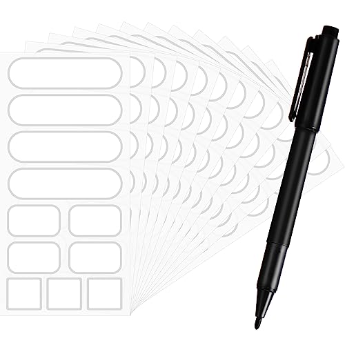 132 Pieces Removable Food Labels Stickers Waterproof Kitchen Labels for POP Food Storage, Home Organization with Marker Pen, 3 Sizes (Silver) - color: Silver