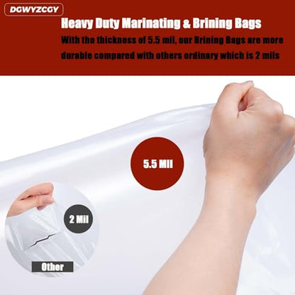 5 Gallon Bucket Liner Bags, 5 Pack, Brining Bags for Turkey, 5.5 Mil Thicken Brine Bag Food Grade, BPA Free, Heavy Duty Leak Proof Brine Turkey Bags, 30"×21" Large Size
