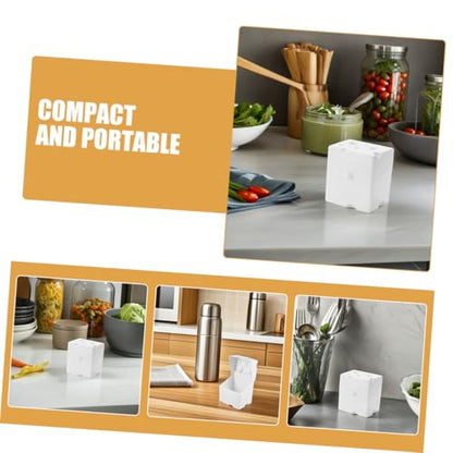 Sewroro Cheese Storage Box with Flip Lid 1pcs White Abs Plastic Airtight Cheese Container for Refrigerator Fresh-keeping