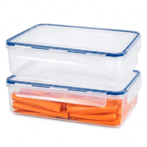 Tribello 140 oz Large Airtight Food Storage Containers with SnapTight Lids – Clear, Stackable, BPA-Free Meal Prep Containers for Kitchen, Freezer & Pantry – 2-Pack - size: 140 OZ - 2 Pack