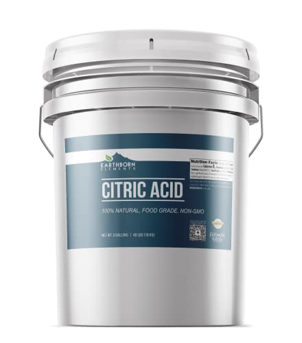 Earthborn Elements Citric Acid and Corn Starch Bundle, 5 Gallon Buckets, Food Safe, Food Additive