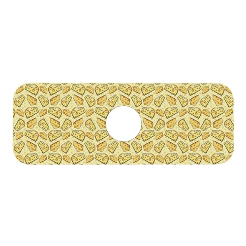 Cheese Faucet Mat For Kitchen Sink, Absorbent Countertop Protector, Quick Dry Sink Splash Guard Pad, Waterproof Draining Mat 15" X 5.5" - color: Style 1