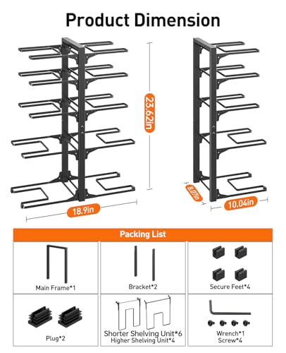 ORDORA Pots and Pans Organizer under Cabinet 23.62" Height, 10-Tier Kitchen Cabinet Organizers and Storage, Heavy Duty Pots and Pan Storage Rack Organizer inside Cabinet, Adjustable Pot Rack - style: XL-23.62"H-HeavyDuty
