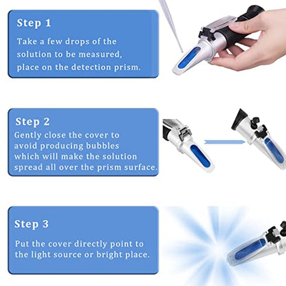 Alcohol Refractometer, Professional Handheld Alcohol 0-80% Test Refractometer, Alcohol Tester Meter Measure Instrument for Testing Distilled Beverage