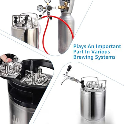 MRbrew 2 Pair Ball Lock Keg Post, Stainless 304 Homebrew 19/32’’-18 Co2 Gas kegerator Beer Liquid Cornelius Corny Poppet Spring Spare Sealing O-ring Keg Posts Kit for Brewing Quick Disconnect Fitting - size: 2 Pair