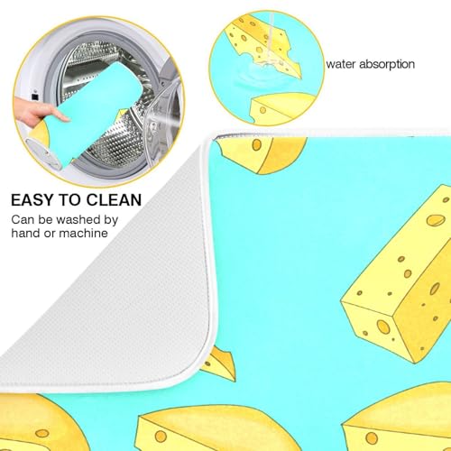 Qilmy Cheese Dish Drying Mat Absorbent Reversible Dish Drainer Pad Tableware Mat for Kitchen Counter Home Decoration, 16 x 18 Inch - size: 16 x 18 Inch