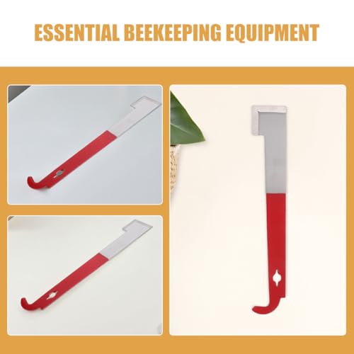 3pcs J-Shaped Hive Tool Stainless Steel Beekeeping Hive Frame Hook and Scraper Curved Tail Handheld Tool for Beehive Maintenance and Frame Lifting