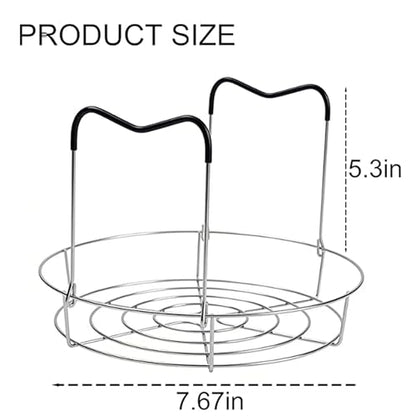 Canning Rack for Water Bath Canne Premium Stainless Steel with Heat Resistant Silicone Handles & Safe Jar Lifter