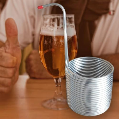 15.24 m 3/8" Stainless Steel Wort Chiller 50L Immersion Cooling Coil for Home Brewing