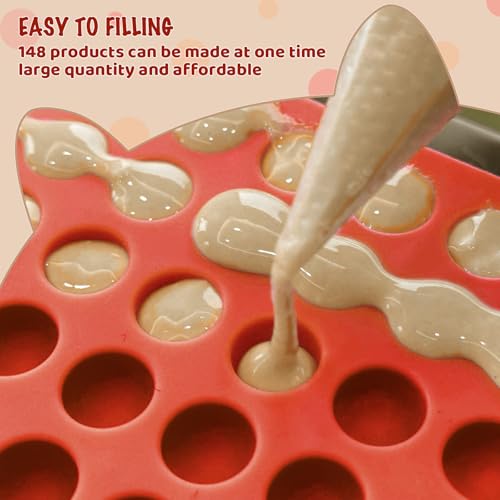 HKNMTT Mini Semi Sphere Shape Molds Silicone, 148 Cavities Round Baking Moulds for Dog Treats Snack Candy Chocolate Chip Cookie Wax Yogurt Melts, Oven Safe Small Half Ball Pellet Sheets - style: Mini Semi Sphere - 1PC
