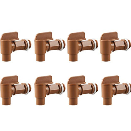 8Pcs 3/4” Male Barrel Faucet for 5 Gallon Water Jugs Plastic Drum Faucet Spigot Replacement Water Spigot by MUGLIO (Brown) - size: 8 Pack