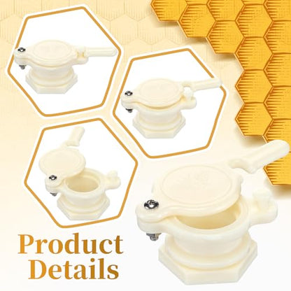 Suzile 4 Pack Plastic Honey Bucket with Gate 5 Gallon Bucket with Spigot White Honey Extractor Equipment Beekeeping Harvesting Tool Beekeeping Supplies 20L Capacity