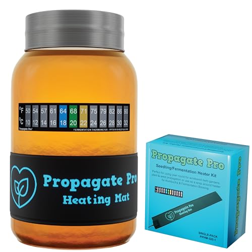 Wrap Around Kombucha Heater Belt | Propagate Pro Brewing and Fermentation Heat Mat Warmer | Keeps Your SCOBY Happy and Productive with Stickon Thermometer - size: 3 inch x 20 inch