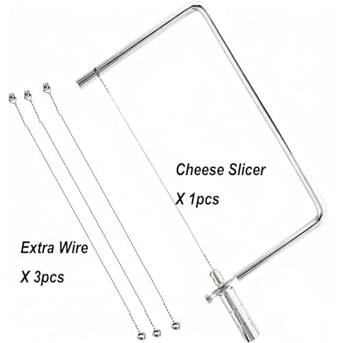 Cheese Slicer Accessories Kitchen Marble Board Cheese Cutter Stainless Steel Components Ideal Making Giftable Cheese Cutting Boards with The Cheese Slicer Kit (1Cheese Slicer+3Wires),7inch - size: 7inch