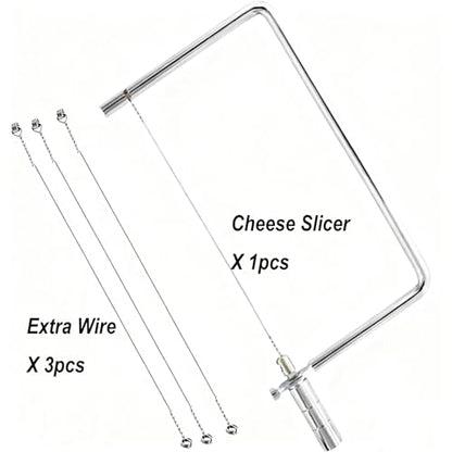 Cheese Slicer Accessories Kitchen Marble Board Cheese Cutter Stainless Steel Components Ideal Making Giftable Cheese Cutting Boards with The Cheese Slicer Kit (1Cheese Slicer+3Wires),7inch - size: 7inch