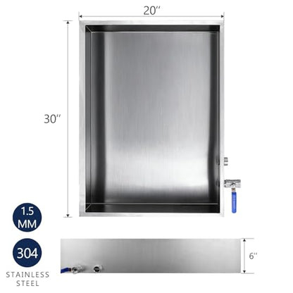 Marada Maple Syrup Evaporator Pan with Dual Interface Steam Table Pan,304 Stainless Jam Food Chafing for Home, Outdoor, Cooking (30"L * 20"W * 6"H) - size: 30x20x6 Inch (Pack of 1)