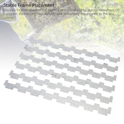 HERCHR Beehive Frame Strips, Pack of 10 Metal Beehive Frame Strips Spacers Beekeeper Beekeeping Tool Equipment Bee Hive Box Spacing Tool Replacement for Beekeepers