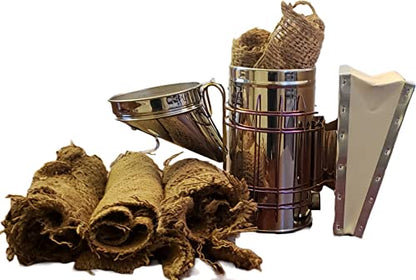Hive Bee Smoker Fuel for Beekeeping | Jute Burlap Smoker Fuel | Lights Easily | Long Continuous Burn | Produces Light, Cool Smoke | 5 Pound Bag - size: 5 Pounds