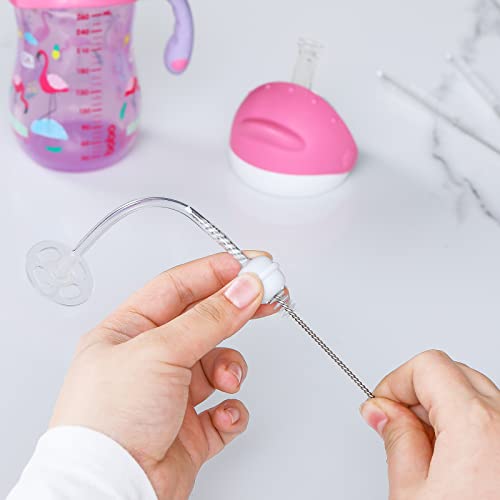 Hiware Straw Cleaner Brush Set, 8-Piece Long Cleaning Brush for Straws on Tumbler, Water Bottle, Sippy Cup, and Pipes, Tubes or Hummingbird Feeders