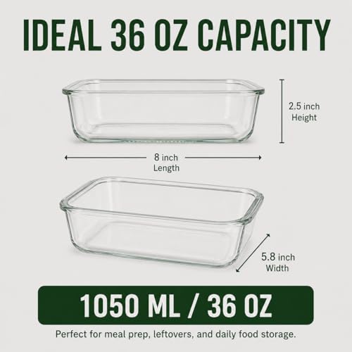 5 Pack 36oz Borosilicate Glass Food Storage Containers Set with Lids, Freezer Meal Prep Containers, Airtight Bento Lunch Container Set, Oven, Freezer and Dishwasher Safe, BPA Free, Kitchen Storage Set - color: gray