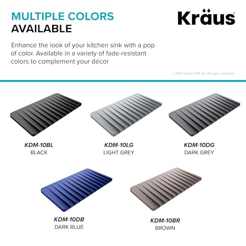 Kraus Self-Draining Silicone Dish Drying Mat or Trivet for Kitchen Counter in Dark Grey, KDM-10DG - color: Dark Grey, style: Drying Mat