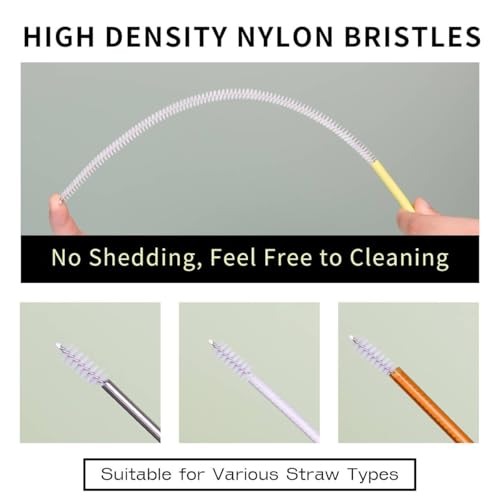 Straw Clean Brush Extra Long Straw Tube Brushes for Cleaning, Reusable Drinking Straw Cleaner Brush Set, Glass Pipe Cleaning Brush (12 inch) - size: 12 Inch