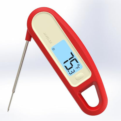 Lavatools PT12B Javelin 2 Ultra Fast Digital Instant Read Meat Thermometer for Grill and Cooking, 3" Probe, Compact Foldable Design, 1.5" Backlight Display, Water Resistant-Chipotle - color: Chipotle