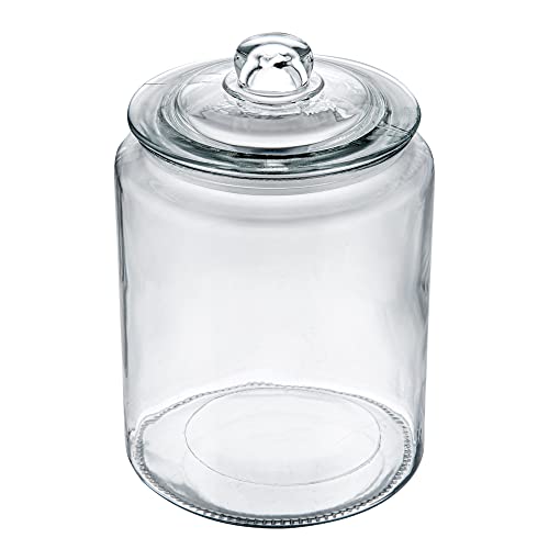 Restaurantware Glass Storage Containers - 1 Count 6 Liter Airtight Kitchen Canisters - Pantry Jars With Lids For Food - Clear Crystal Glass - size: 1.5 gal