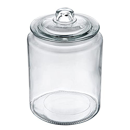 Restaurantware Glass Storage Containers - 1 Count 6 Liter Airtight Kitchen Canisters - Pantry Jars With Lids For Food - Clear Crystal Glass - size: 1.5 gal