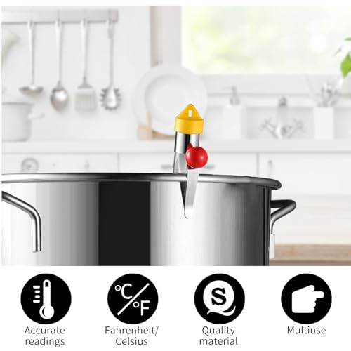 Candy Thermometer Deep Fry Thermometer with Pot Clip 2026 New Instant Read Glass Thermometer Candy, Fry, Jam, Sugar, Syrup, Jelly Thermometer Food Thermometer Kitchen Accessories for Home Cooking