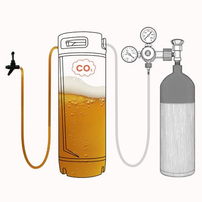5 Gallon Ball Lock Keg, Stainless Steel Corny Keg with Dual Rubber Handle, Equipment for Craft Beer Dispenser for Home Brew(20L)