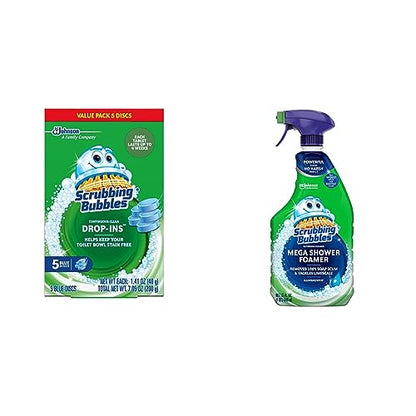 Scrubbing Bubbles Toilet Cleaning Bundle with Continuous Clean Tablets and Mega Shower Foamer Spray